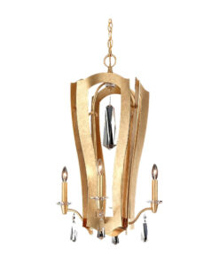 Schonbek Swarovski Lighting Linterna Chandelier, Etruscan Gold