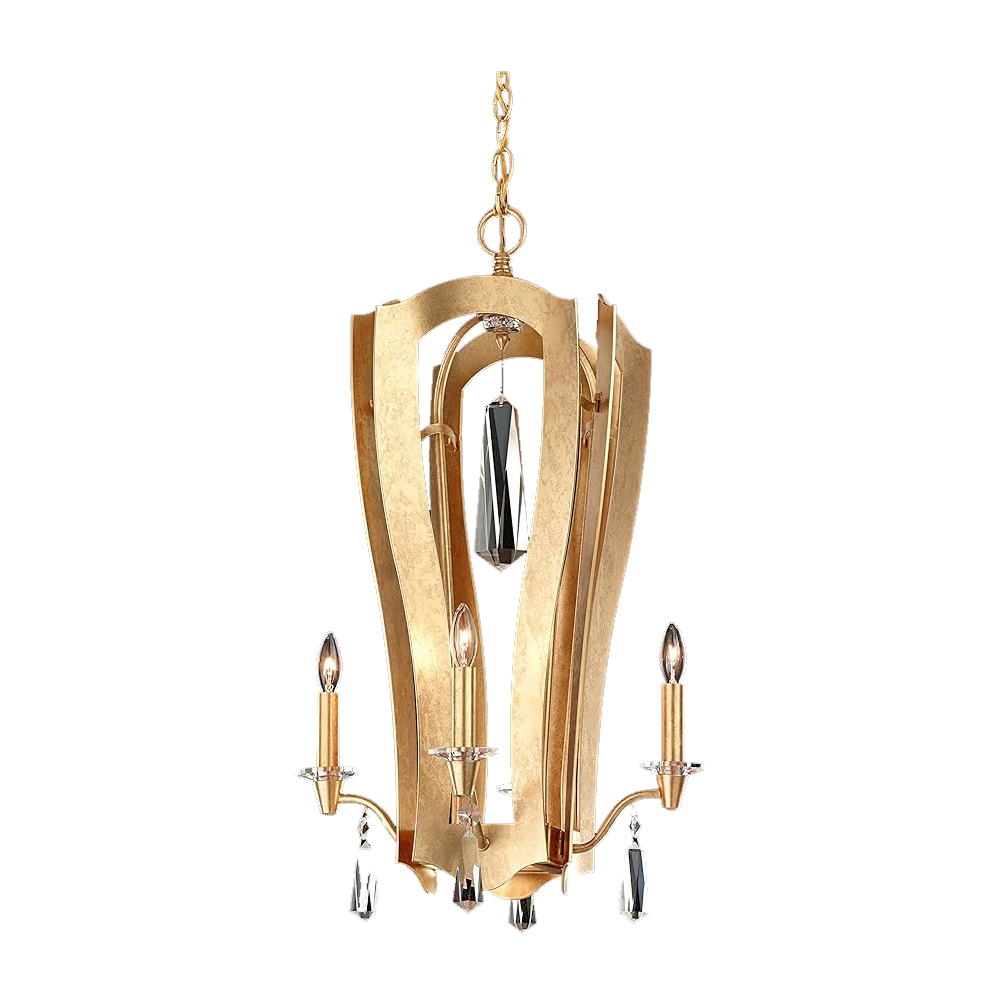 Schonbek Swarovski Lighting Linterna Chandelier, Etruscan Gold
